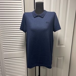 $125+NEW Lacoste Dark Blue Check Short Sleeve Polo Shirt SZ40/US10